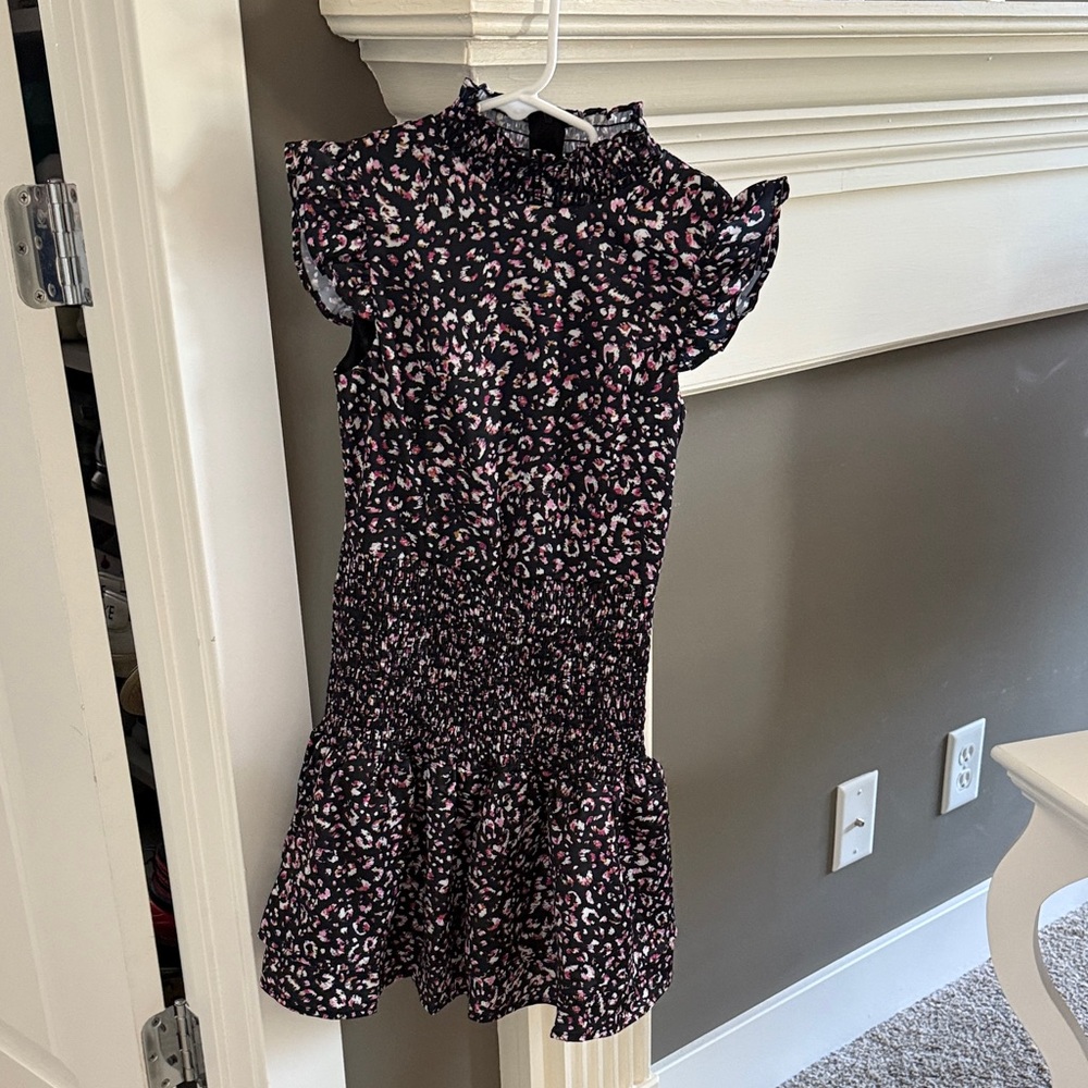 Chic Kids' Pink and Black Patterned Dress